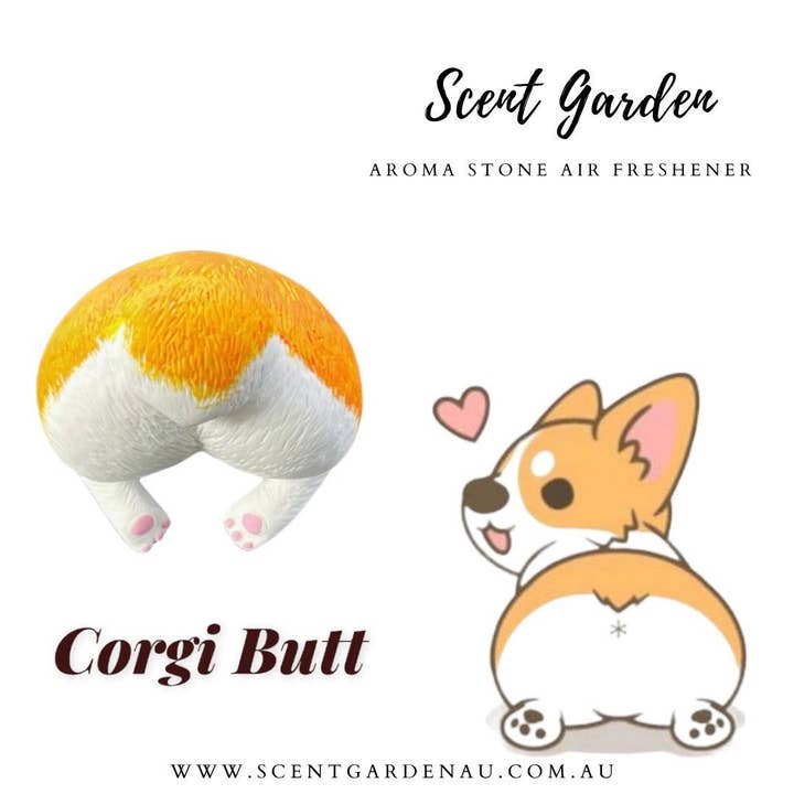 Aroma Stone Car Air Freshener Corgi Butt for wholesale by Scent Garden