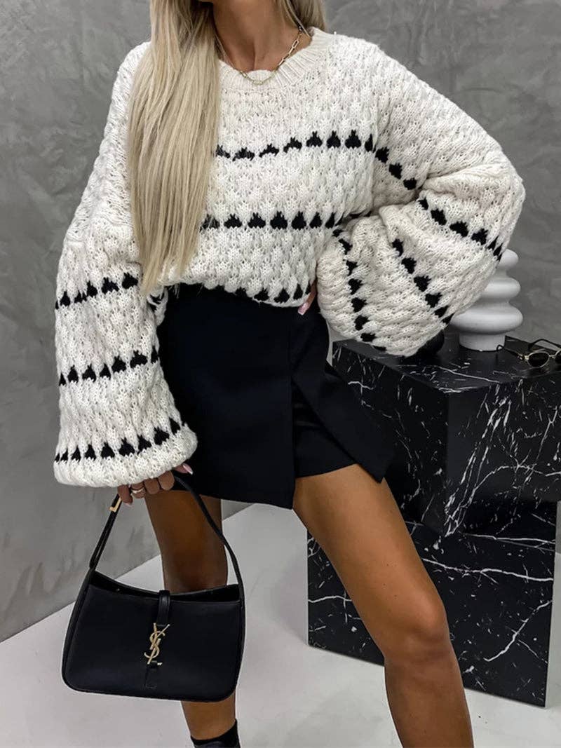 Katinki - Wholesale Knit Sweater - Women's - Flare-Sleeve Chunky Knit Sweater9