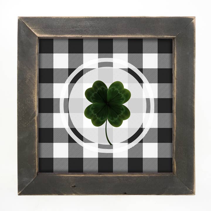 Four leaf clover on buffalo check for wholesale by ginger blue