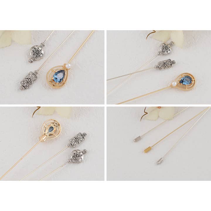 AK Brand - Wholesale Hat Accessory - Women's - Antique Vintage Hat Pin Classic Long Handle Geometric Hatpin17