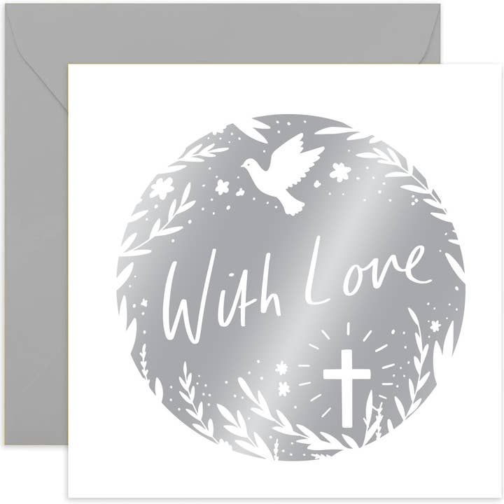 With Love Silver Card - Biglietto quotidiano - Carta religiosa per la vendita all'ingrosso da parte di Old English Company