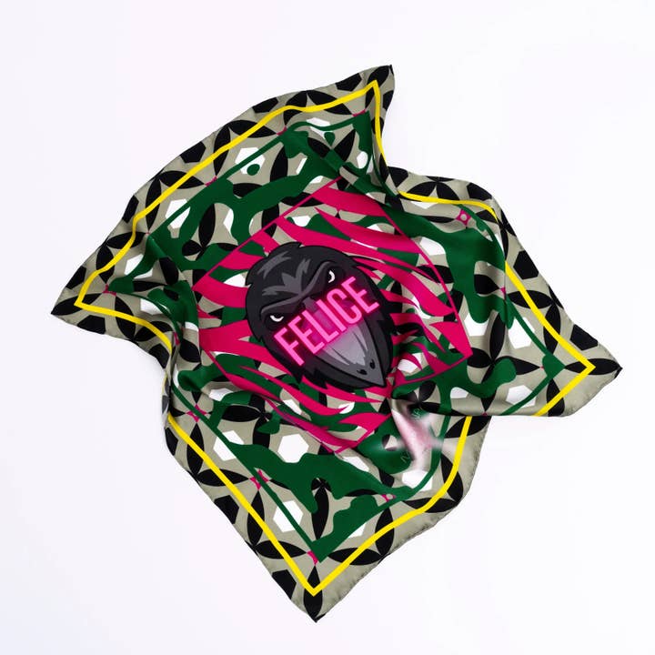 DEN GLADE RAVN - Tørklæde 100% Silke for engroshandel hos MINA MINA