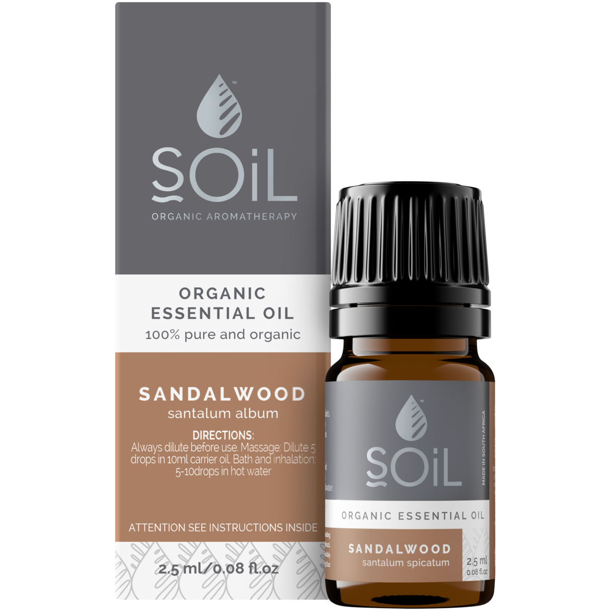 SOiL Organic Aromatherapy and Skincare - Wholesale Essential Oil - Organic Sandalwood Essential Oil (Santalum Spicatum) 2.5ml1