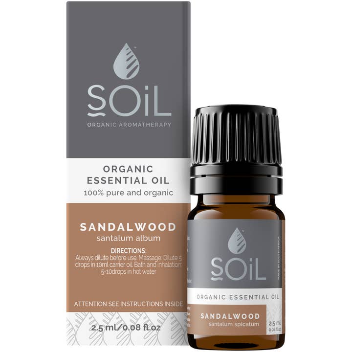 SOiL Organic Aromatherapy - Vente Huile essentielle - Huile essentielle de bois de santal biologique (Santalum Spicatum) 2,5 ml1
