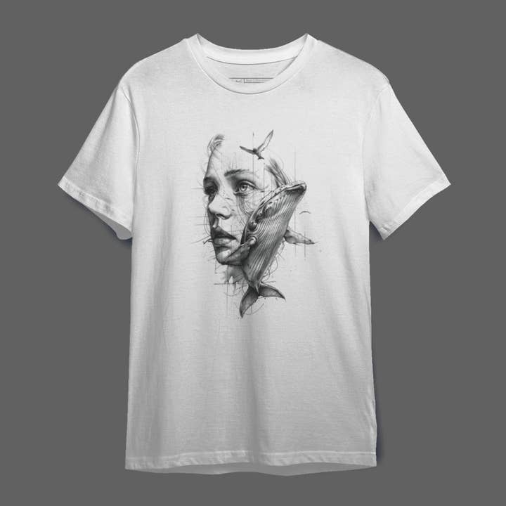 T-shirt homme white-woman pour la vente par Mary Cotton Couture