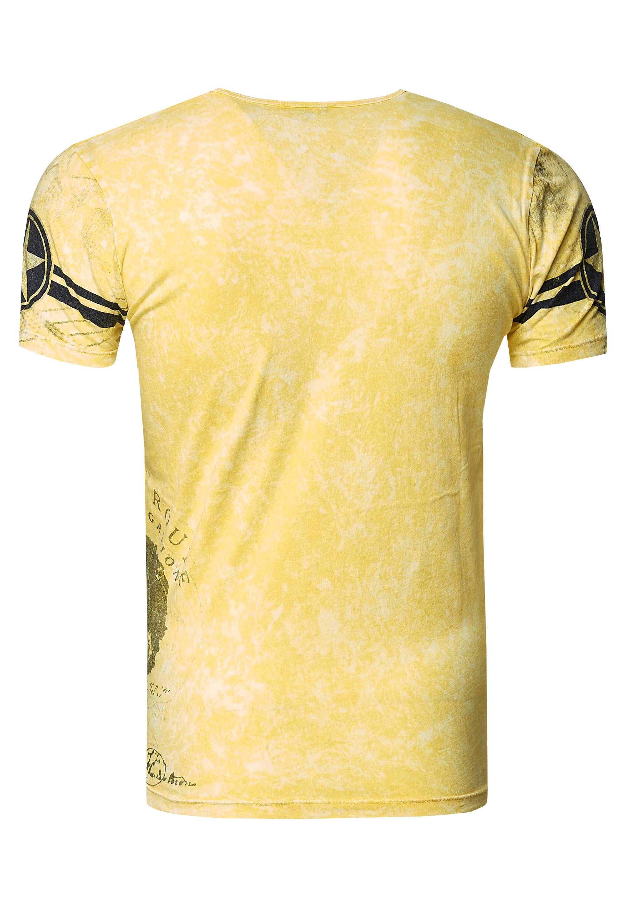 Rusty Neal - Wholesale Screen Printed T-Shirt - Men's - T-shirt with side button placket and logo print 2453