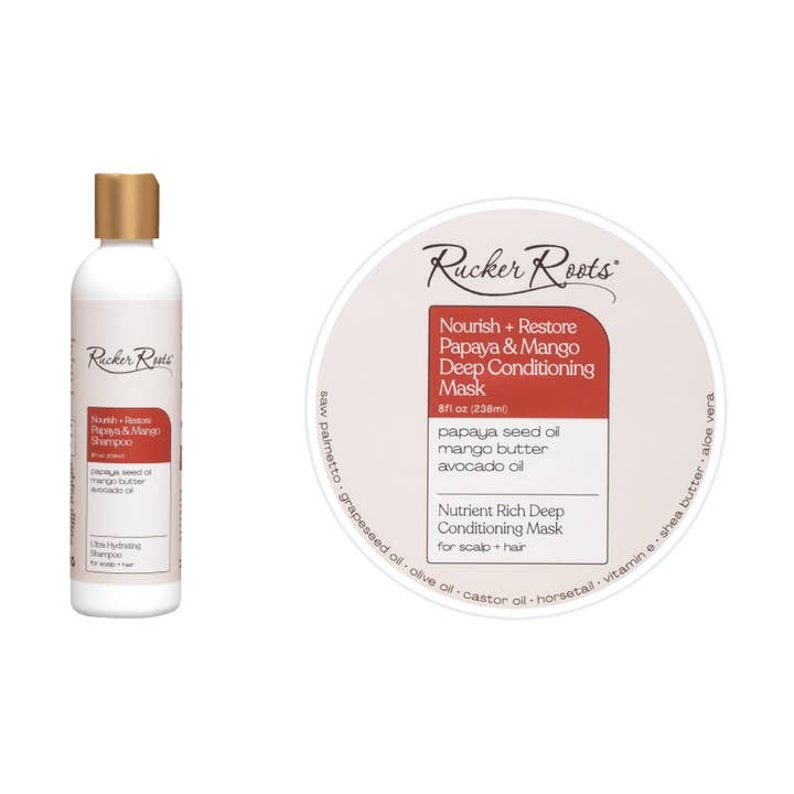 Nourish + Restore Papaya Seed Oil & Mango Butter Wash Day Duo for wholesale by Rucker Roots