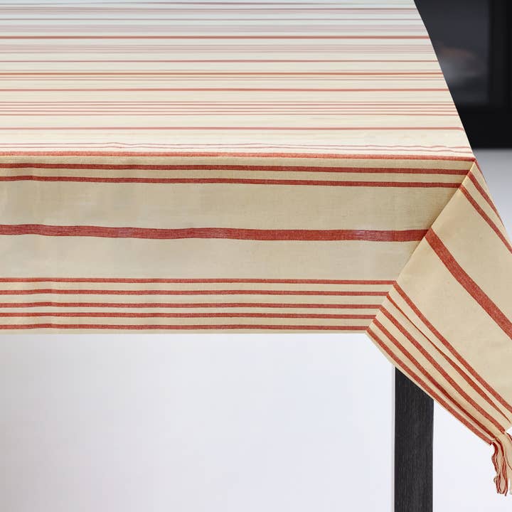 Soft Stripe Table Cloth 60x120 Red for wholesale by Harman Inc