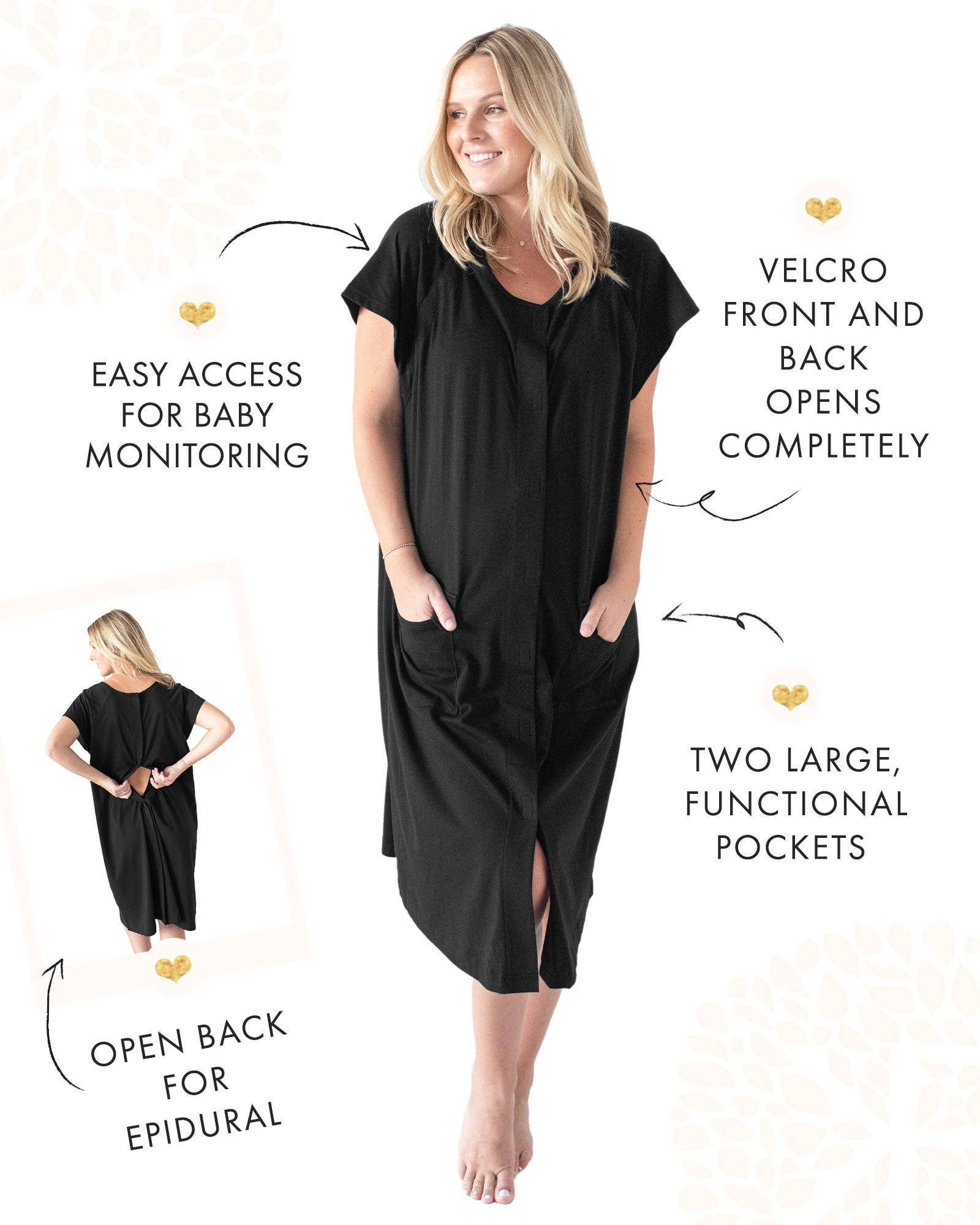 Kindred Bravely - Wholesale Dress - Maternity - 3 In 1 Universal Labor, Delivery & Nursing Gown22