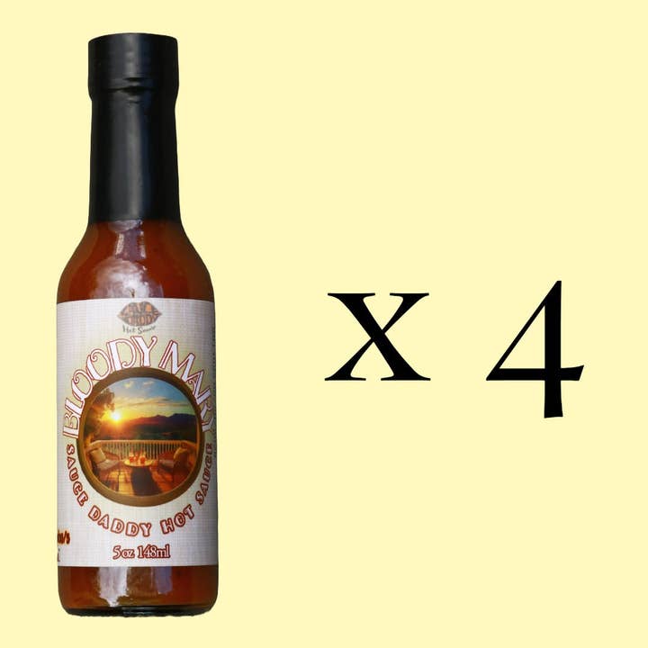 Pack de 4 Molhos Picantes Bloody Mary com desconto por atacado de Sauce Daddy Hot Sauce LLC