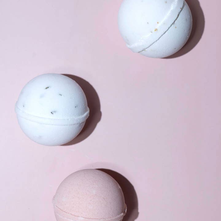 White Private Label Bath Bombs - All Natural for wholesale by Latika Beauty