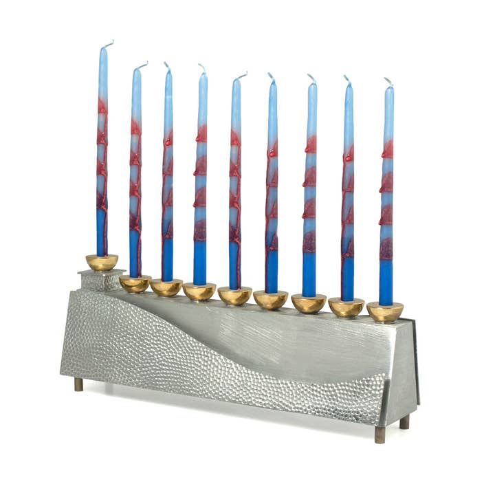 Joy Stember Negev Chanukka Menorah für den Großhandel von Joy Stember Metal Arts Studio LLC