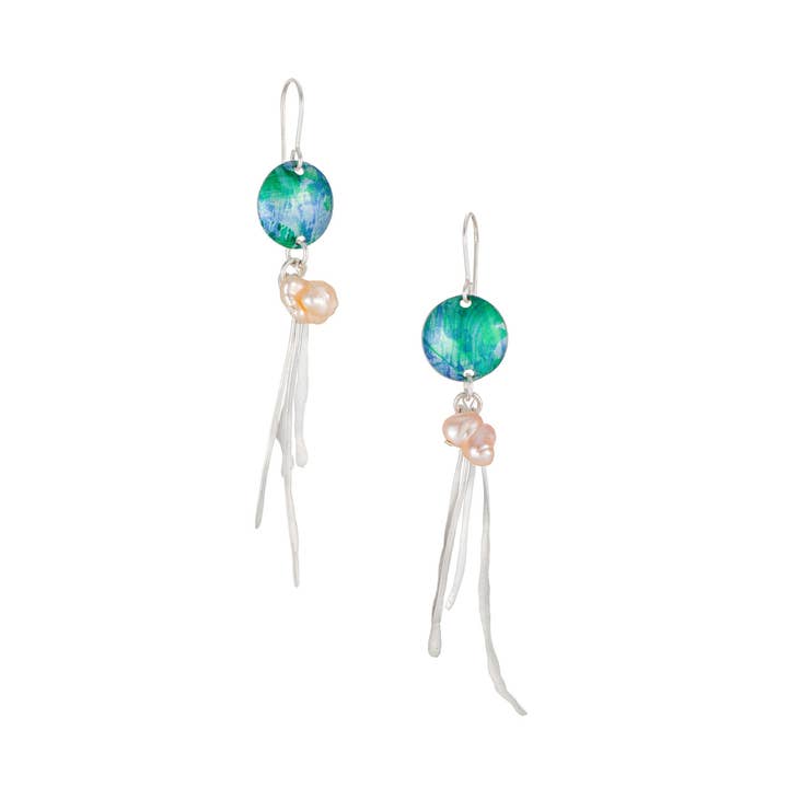 Boucles d'oreilles pendantes Perle Murmure de la Mer pour la vente par Rachel Stowe Jewellery