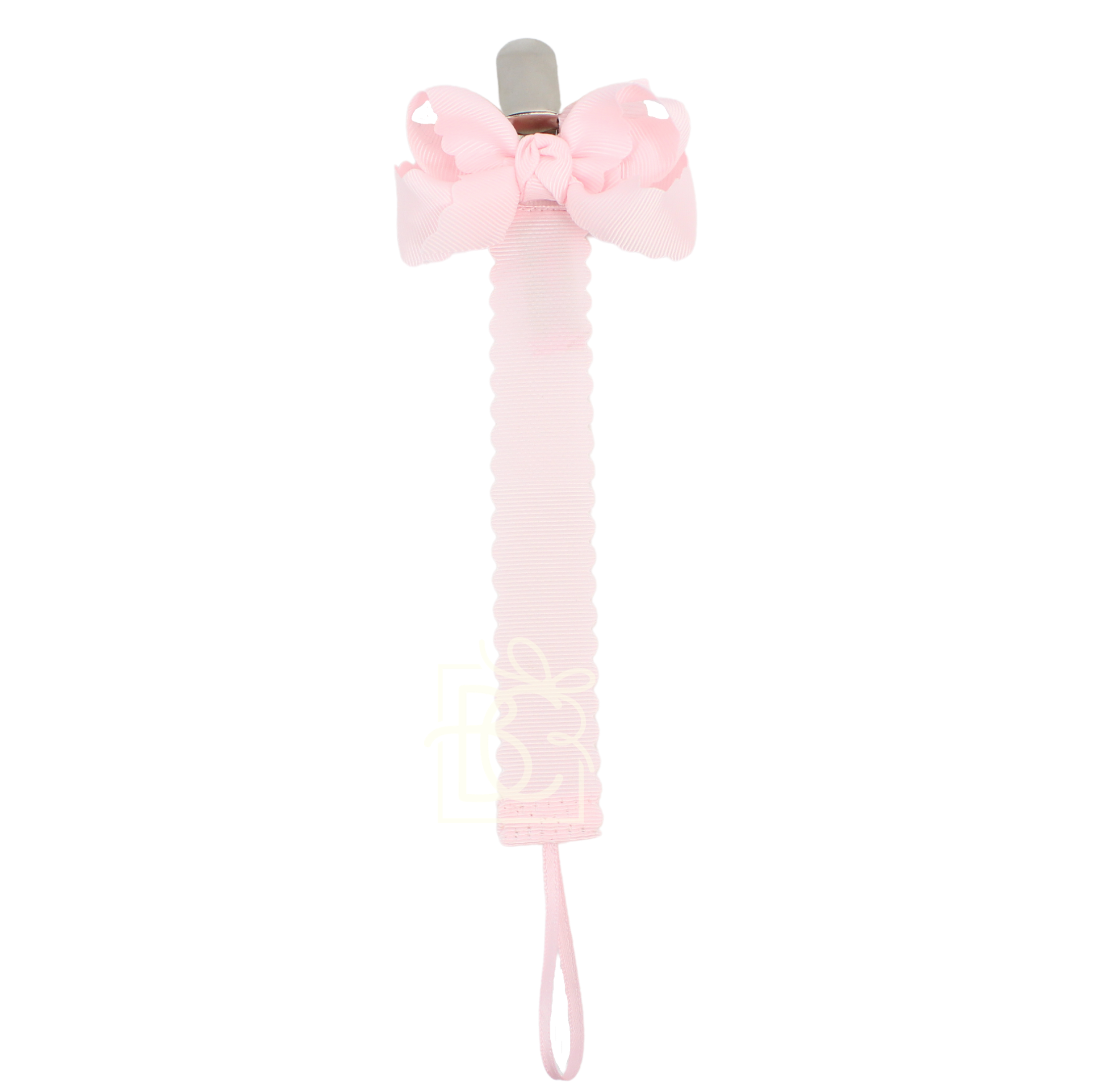 Beyond Creations, LLC - Wholesale Pacifier Clip - Baby - Scalloped Grosgrain Pacifier Clip w/ Detachable Bow2