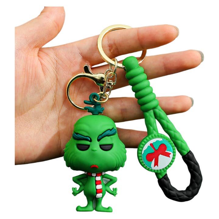Auraquise - Wholesale Keychain - Women's - 2025 Christmas Grinch Silicone Keychain Plush-Inspired Bag Charm & Accessory9