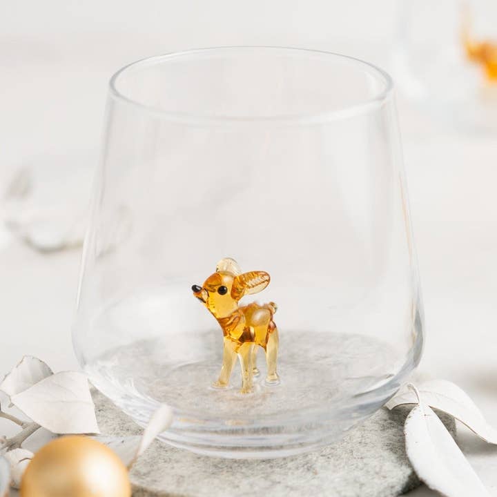 Bambi-glas med håndlavet Murano-figur for engroshandel hos Minizoo