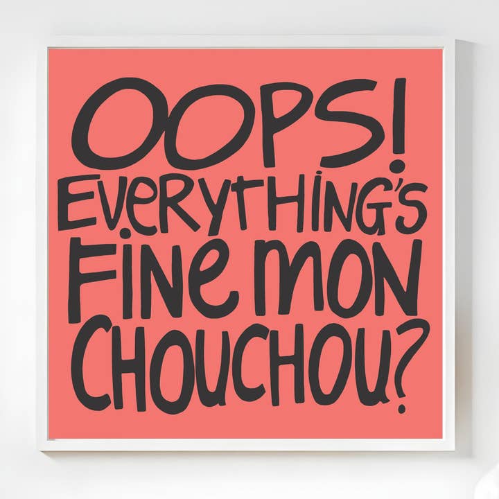 Arte da Parete Francese-Inglese Divertente – Stampa con Citazione Bilingue per la vendita all'ingrosso da parte di Atelier Vero Wholesale