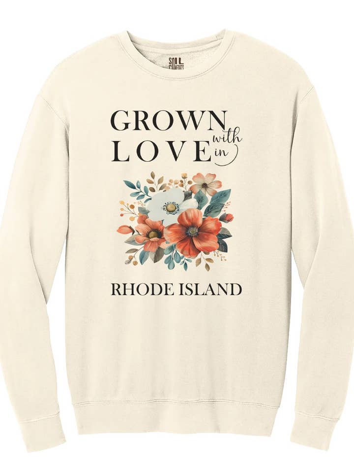 Sweatshirt Fleur Sauvage de Rhode Island pour la vente par Soil Comforts