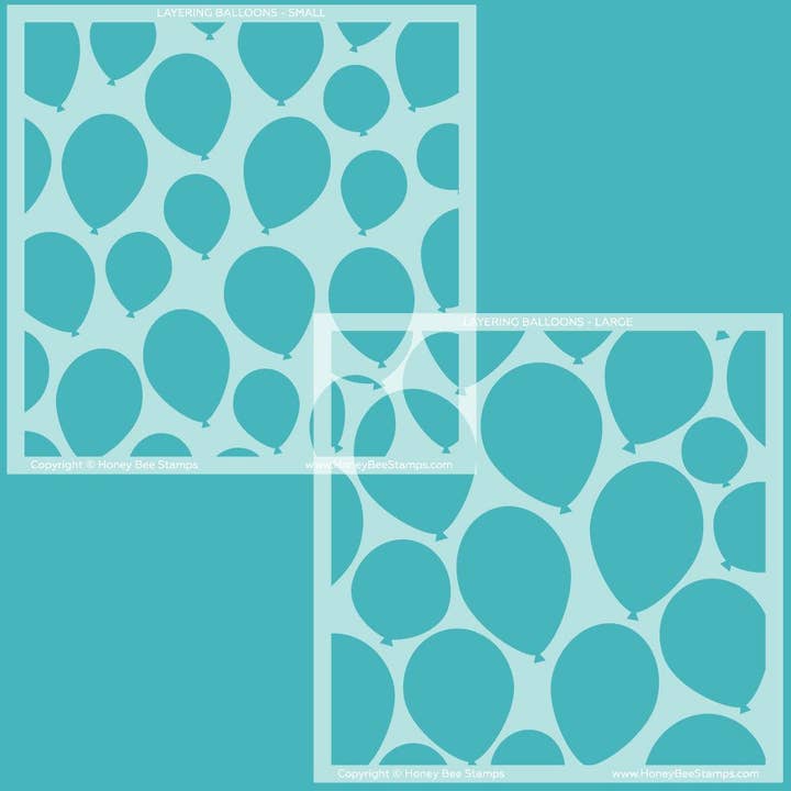 Layering Balloons - Set of 2 - 6"x6" Stencils for wholesale by Honey Bee Stamps