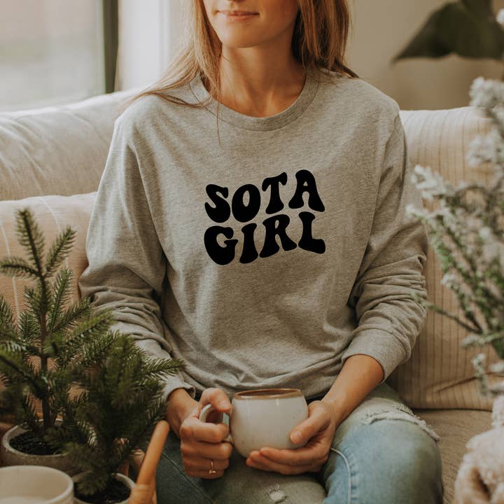 Sota Girl Long Sleeve Tee, for wholesale by Autumn Rose Co.