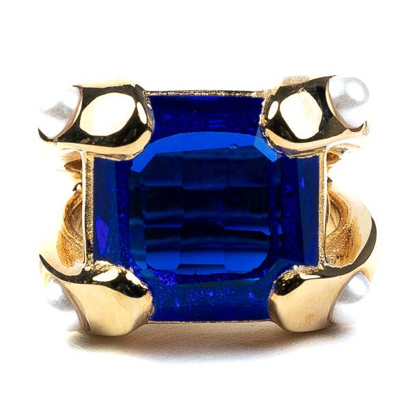 Vierkante saffierring voor wholesale door Kenneth Jay Lane