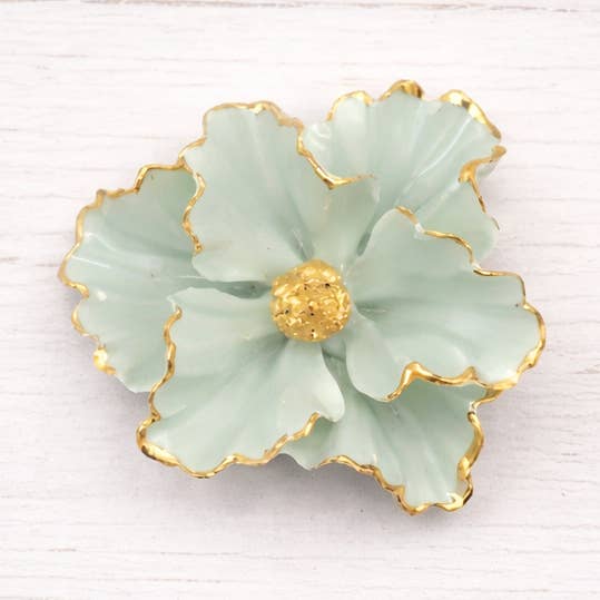 Italian Porcelain Tiffany Poppy Gold-Fired Applique 7cm per la vendita all'ingrosso da parte di LUEM ART ceramiche e porcellane di Capodimonte Made In Italy