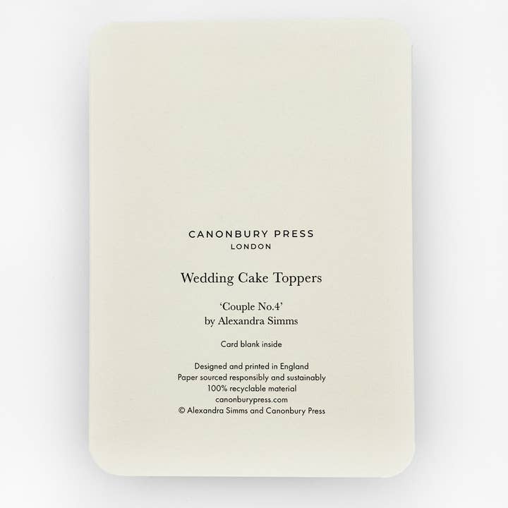 Canonbury Press - Wholesale Wedding Card - Wedding Cake Topper No.4 Greeting Card | Engagement1