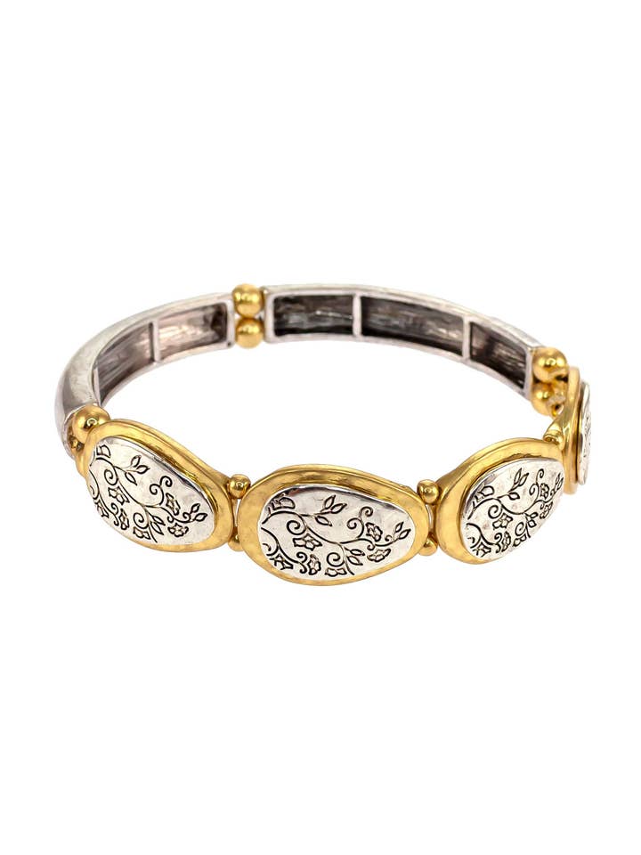 Ruby Rd. - Bracelet extensible bicolore pour la vente par caroldauplaisejewelry