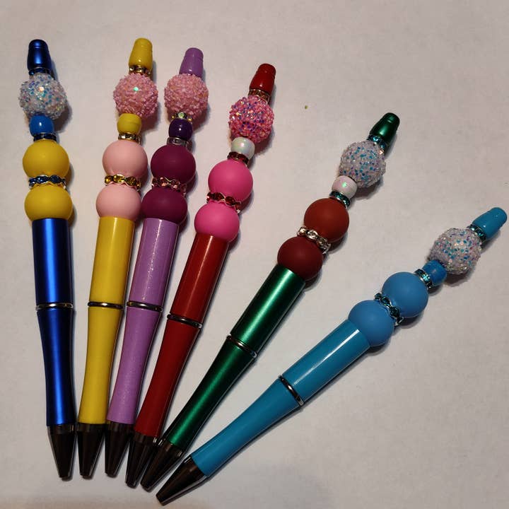 Clover Garden Crafts - Wholesale Pen - Beaded Pen with A Sparkling Eye-catching Focal Bead1