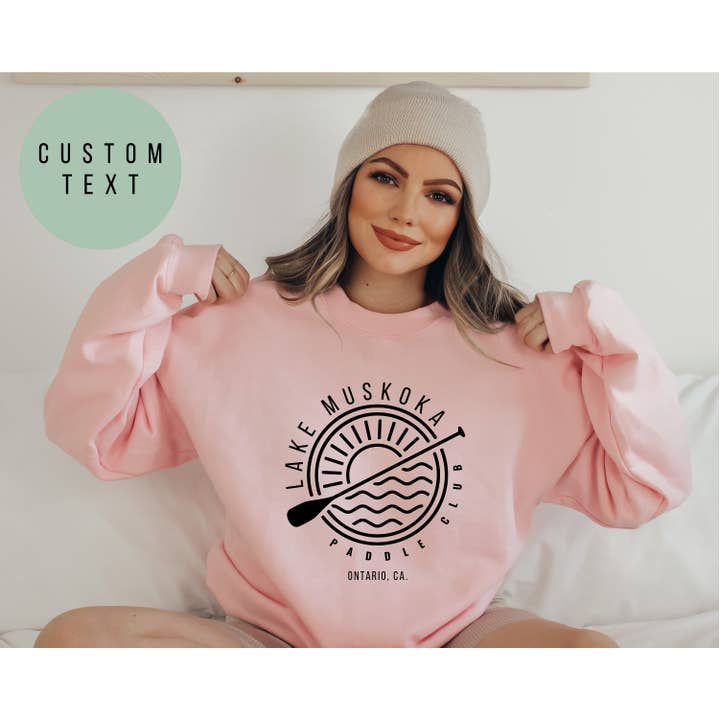 Custom Crewneck Sweater - Paddle Club - Personalize Me for wholesale by Haliburton Lake Wear