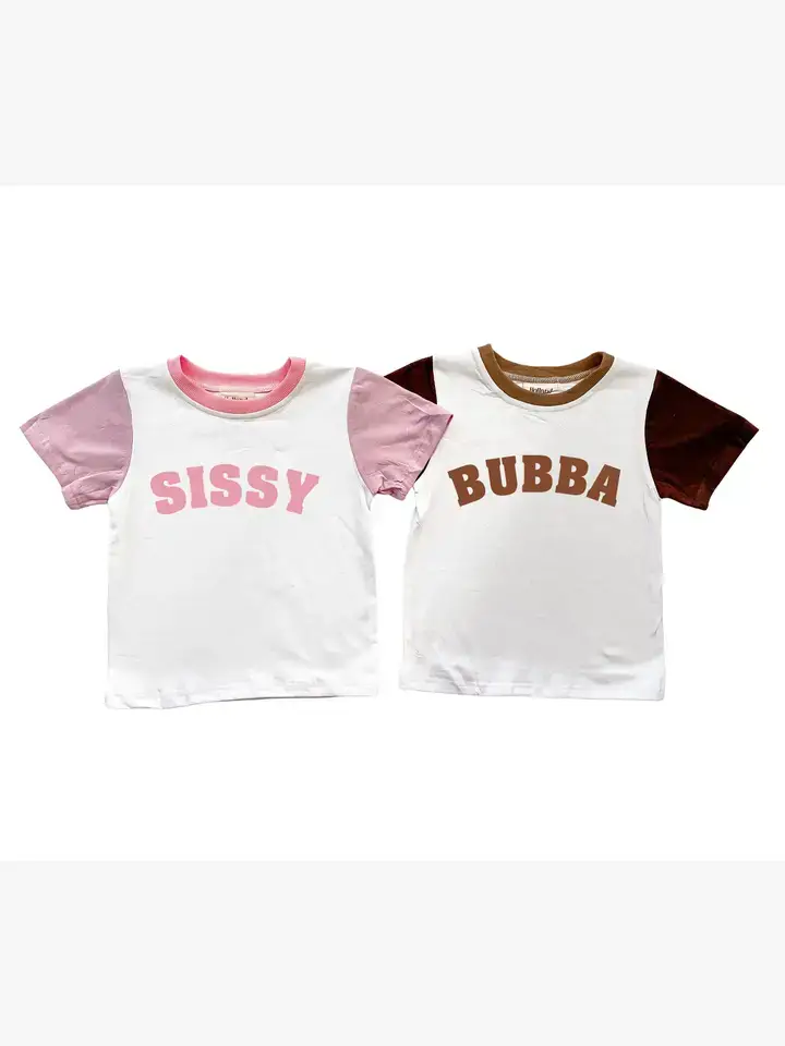 Holland Ave Clothing - Wholesale Screen Printed T-Shirt - Kids - Bubba & Sissy | Boys and Girls Colorblock Tee2