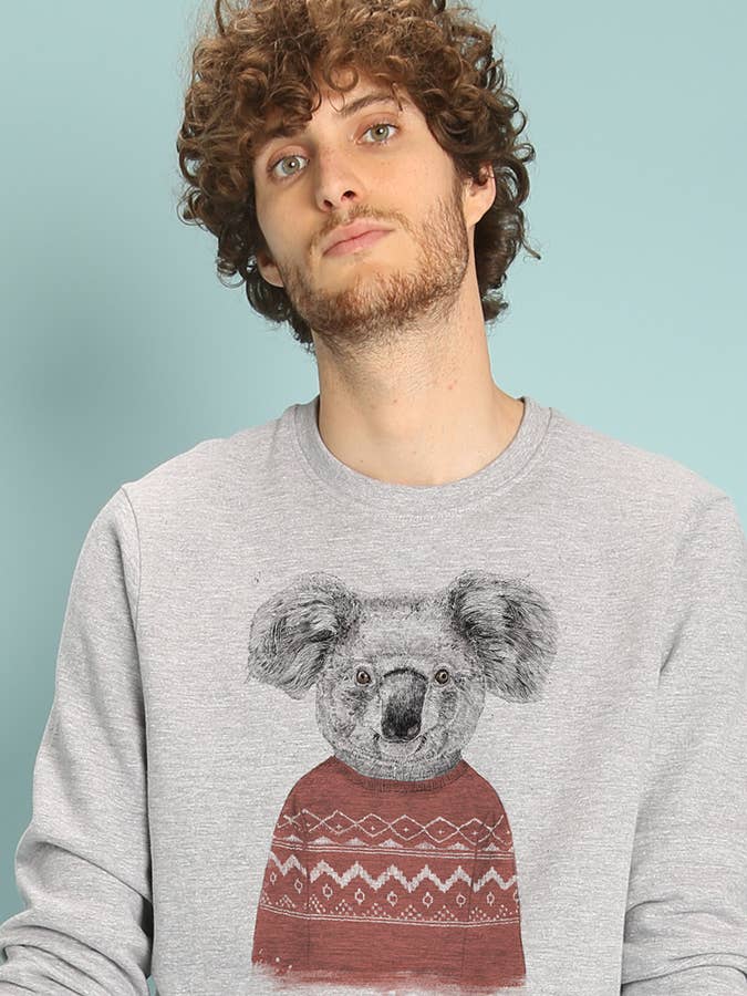 WINTER KOALA RED MEN'S CHINA GREY SWEATSHIRT for wholesale by Wooop
