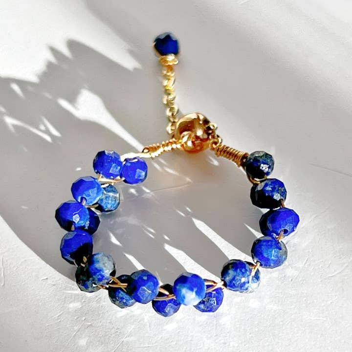 Dezembro Birthstone Azul Lápis Lazuli Mini Fixado Ajustável por atacado de Ninaouity