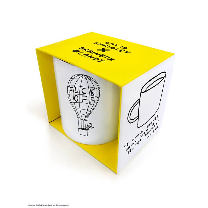 David Shrigley x Brainbox Candy - Wholesale Coffee Mug - Funny Gift David Shrigley Mug - Fuck Off Balloon1