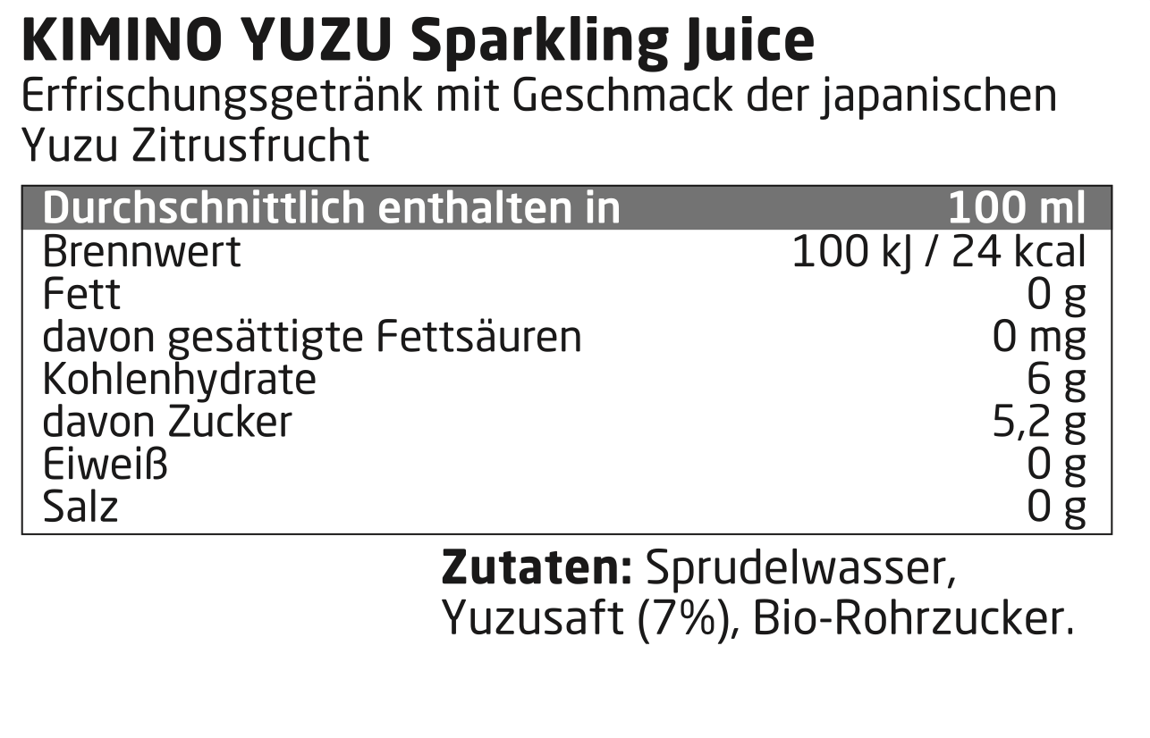 KIMINO Europe – Großhandel Soda/kohlensäurehaltiges Getränk – KIMINO Europe Yuzu Sprudelgetränk – 24 x 250 ml2