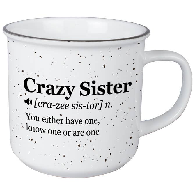 Gift & Garden by Carson - Vente Tasse à café - Mug vintage « Crazy Sister »