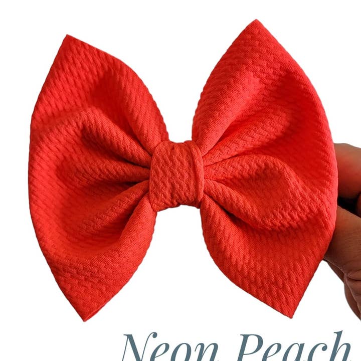 Dainty Delights Creations – Engroshandel Hårsløjfe - Børn – Savannah Bow-Neon Fersken1