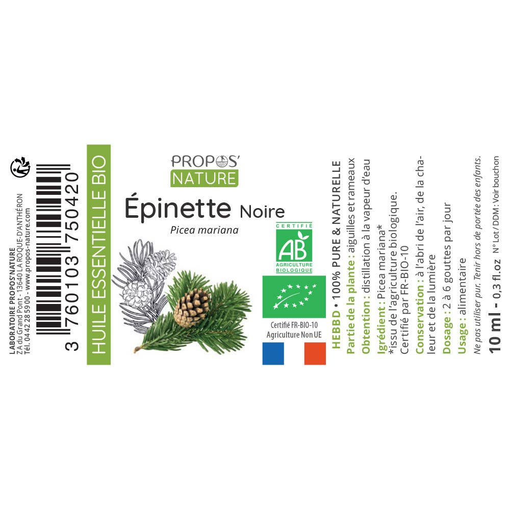 Propos'Nature - Vente Huile essentielle - Huile Essentielle d'Epinette noire Bio 10ml7