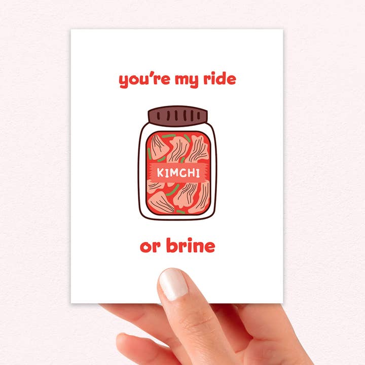 Cute Asian Cards – wholesale Vänskapskort – Min följeslagare eller saltlake | Koreansk Kimchi Mat Snack Asiatisk Hälsningskort4