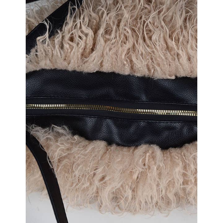 Sweetkama - Wholesale Shoulder Bag - Women's - Ladies Faux Mongolian Fur Tote Two Shoulder Bag SKAB40949