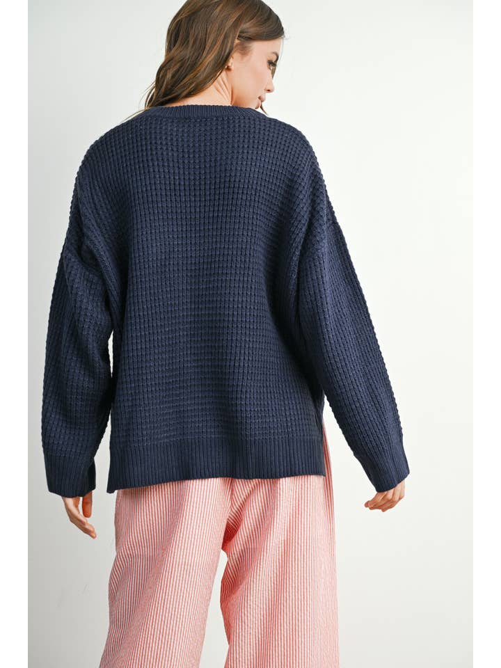 BUTTERMELON - Wholesale Knit Sweater - Women's - Round-Neck Classic Long Sleeve Top - BMW77827