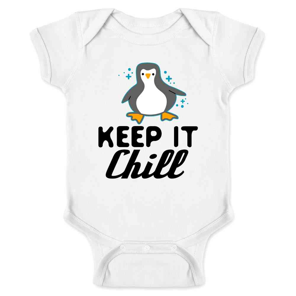 Pop Threads - Wholesale Bodysuit (Non-Footed) - Baby - Keep It Chill Penguin Cute Funny Baby Bodysuit1