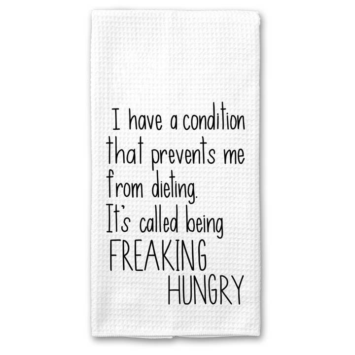 Tea Towel - Freaking Hungry for wholesale by tinted pearl DESIGNS