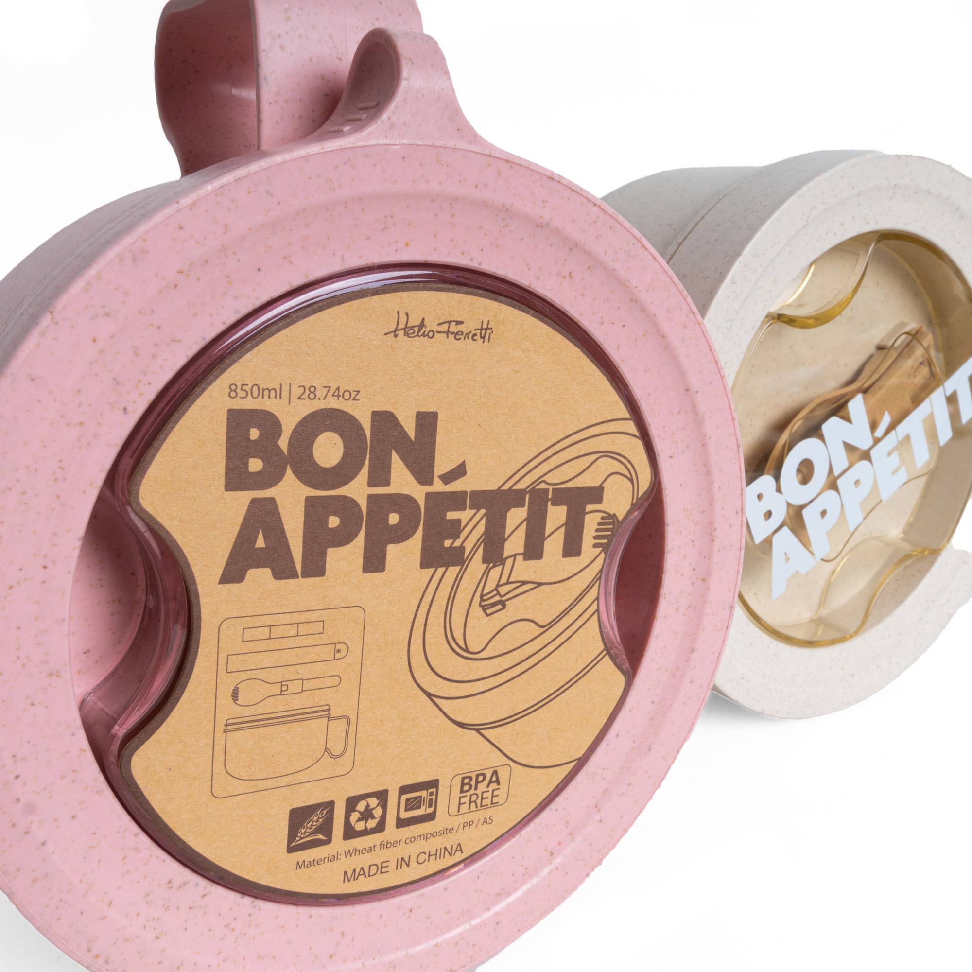 Helio Ferretti - Wholesale Lunch Bag/Box - PINK ROUND BON APPÉTIT LUNCH BOX HF3