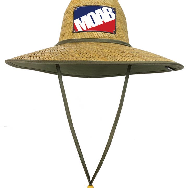 Logo Moab Baseball (blu/rosso) su Straw Lifeguard per la vendita all'ingrosso da parte di Stryder Gear