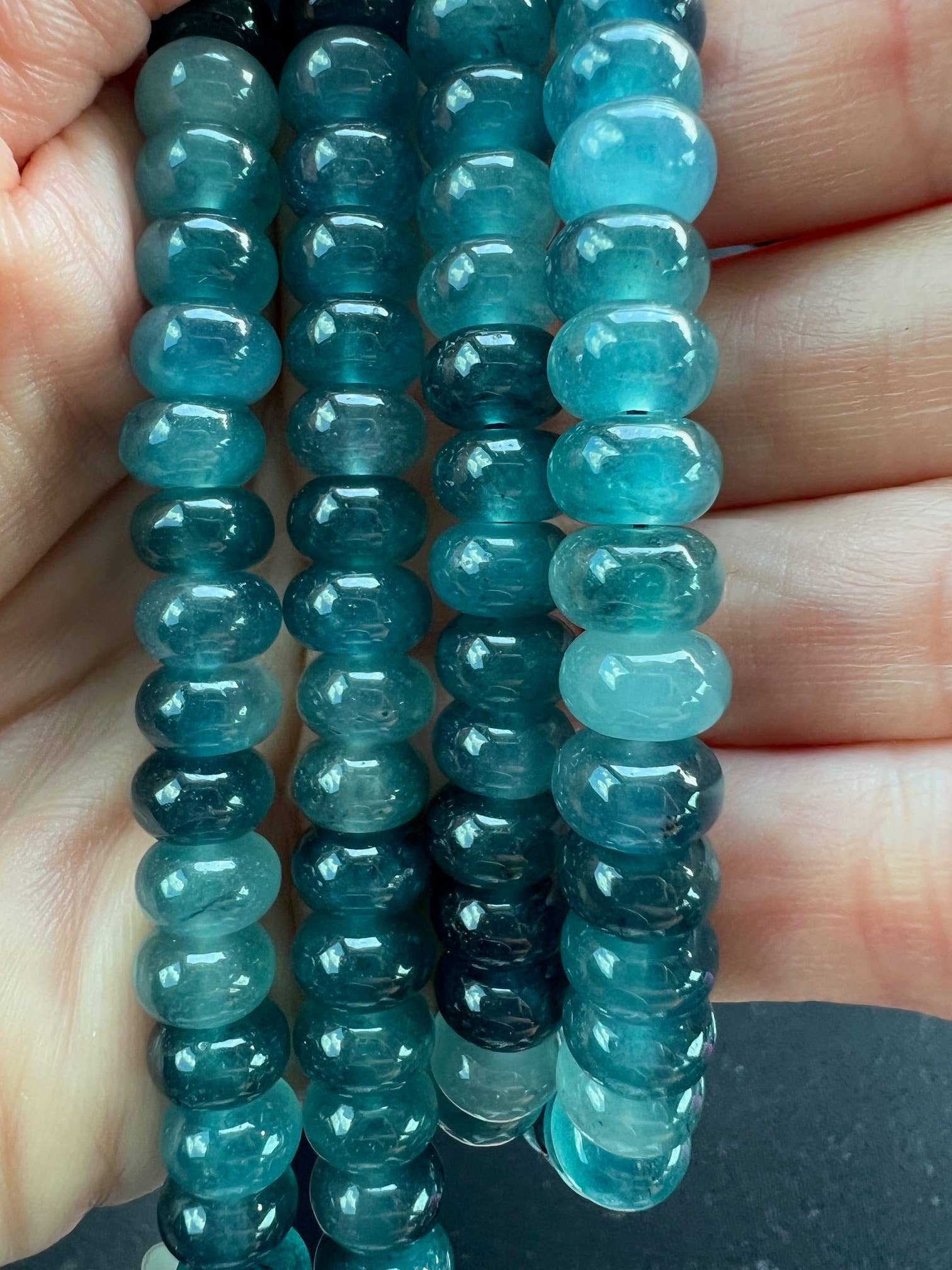 Sonya Renee Jewelry - Wholesale Beaded/Pearl Necklace - Lilly Gemstone Bead Necklace multi-color 8mm opals jade 97