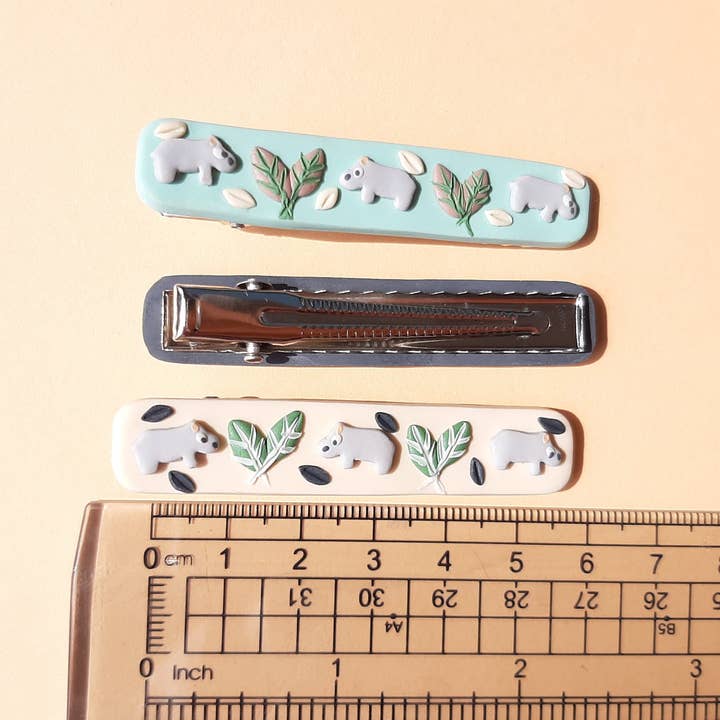 NoomCottageClay - Wholesale Hair Clip - Women's - Hippo Hair Clip • Polymer Clay Barrette 2