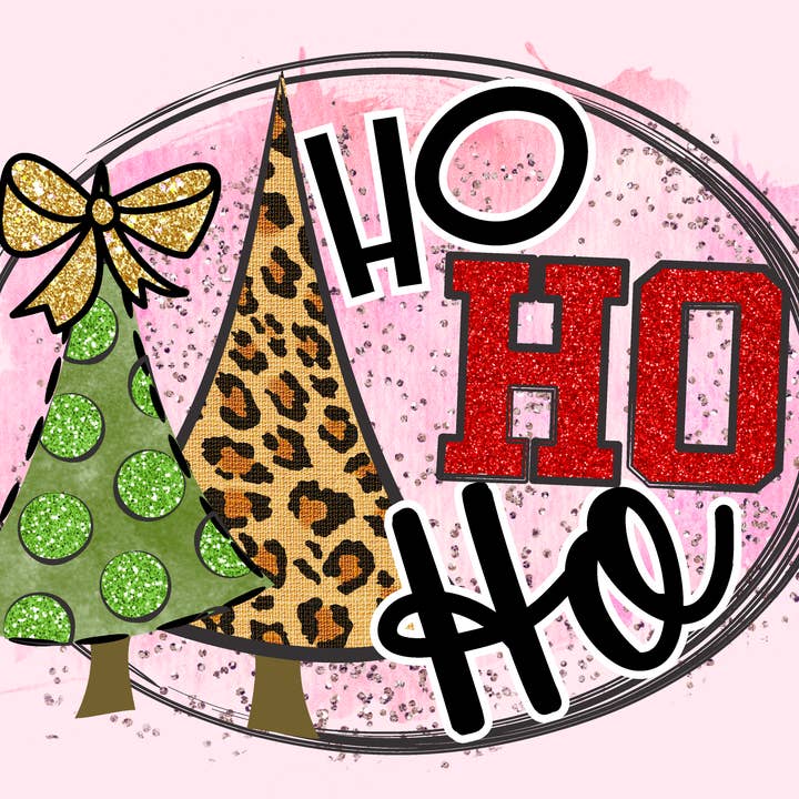 Signo de corona, Ho Ho Ho, letrero de Navidad rosa, letrero de metal de 8 «x10" para venta al por mayor de DecoExchange