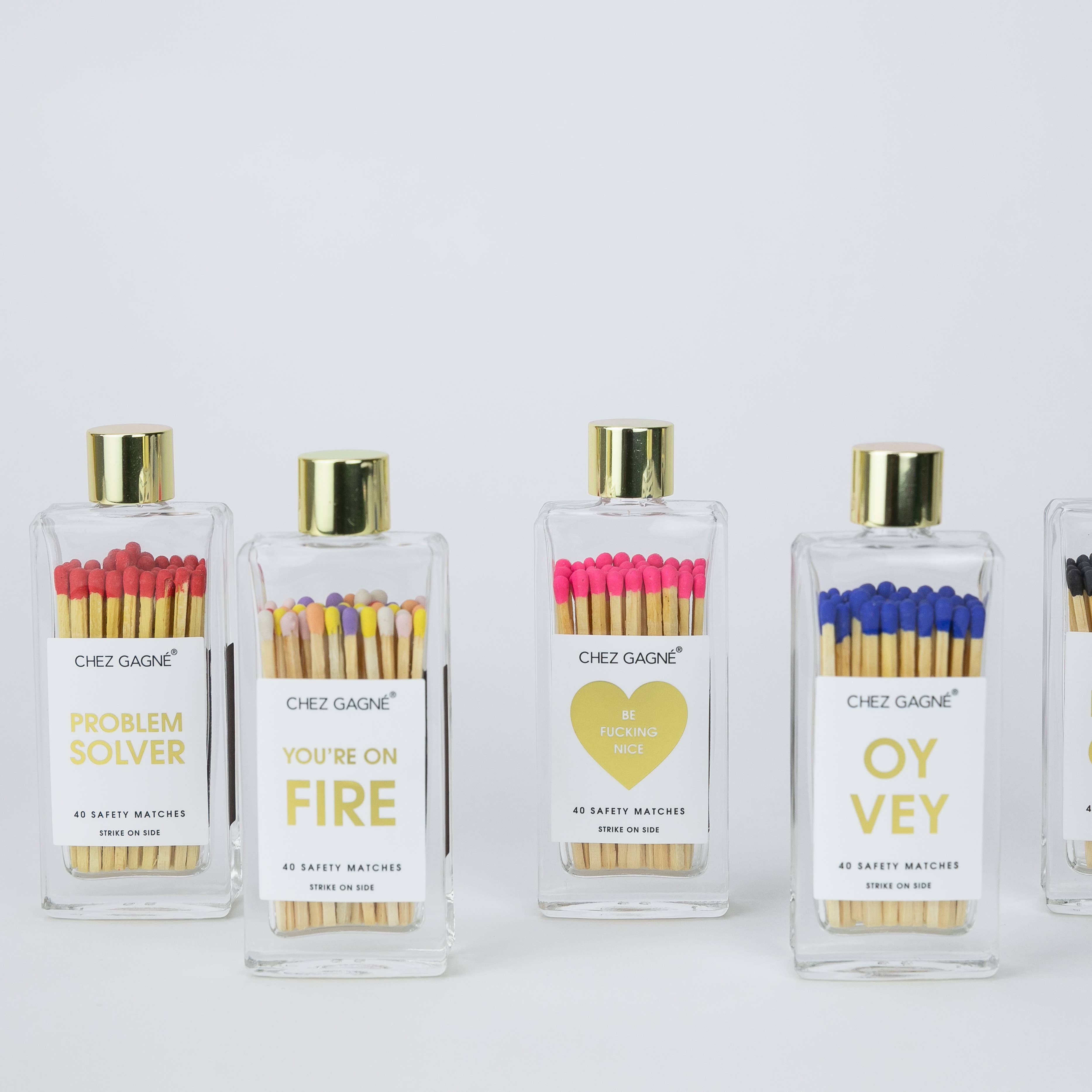 Chez Gagné – Großhandel Streichhölzer – Du bist in Flammen - Sicherheitsstreichhölzer in Glasflasche - Regenbogen/Mehrfarbig8