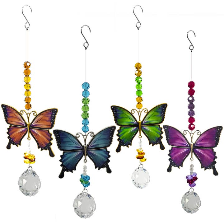 GeoCentral - Wholesale Suncatcher - Assorted Butterfly Suncatchers w/ Display – 24pc